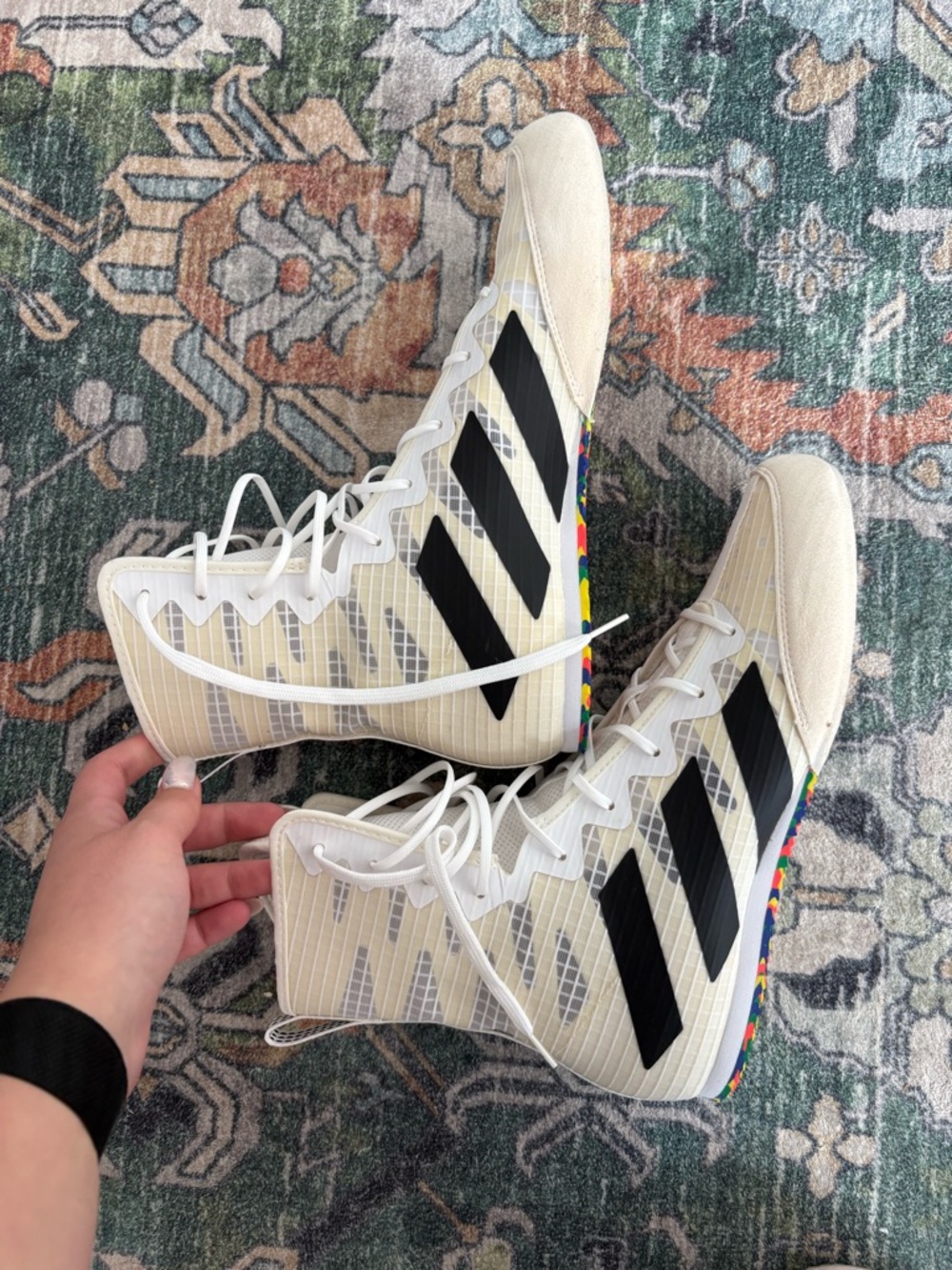 Adidas Boxing Shoes – White High-Top – Size 8 (Men’s) / 9.5 (Women’s) - Picture 5 of 6